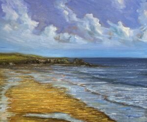 Lar Joyce Bunmahon beach. Co. Waterford. 60cm x 50cm oil on canvas.