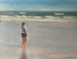 James English Sea Watching. Oil 30x40cms