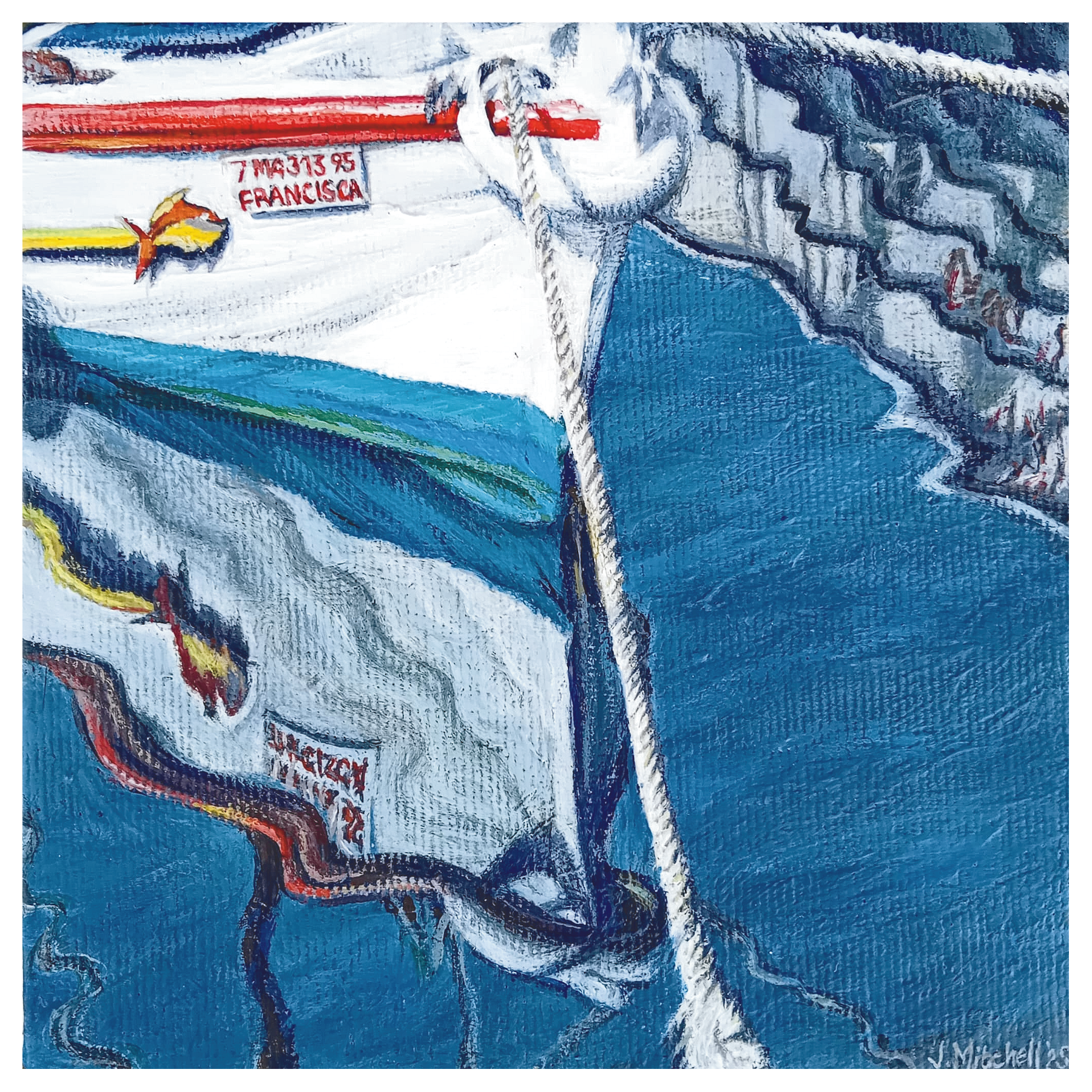 Jackie Mitchell 'Sea Saint'13x13cm Acrylic on Canvas