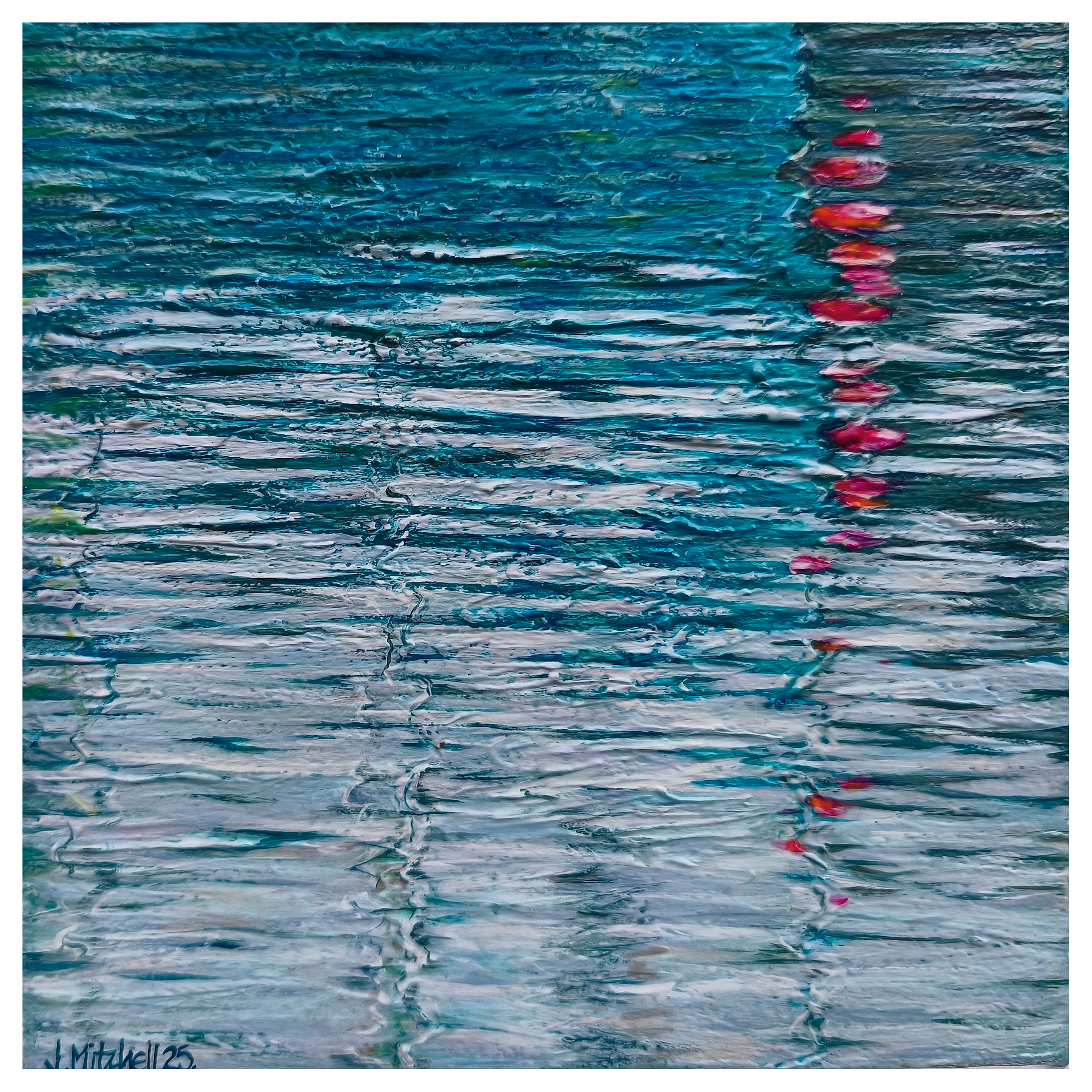 Jackie Mitchell 'Tidal Refraction'13x13cm Acrylic on Canvas