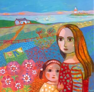 Marja van Kampen My Big Sister acrylic on canvas 40x40cm