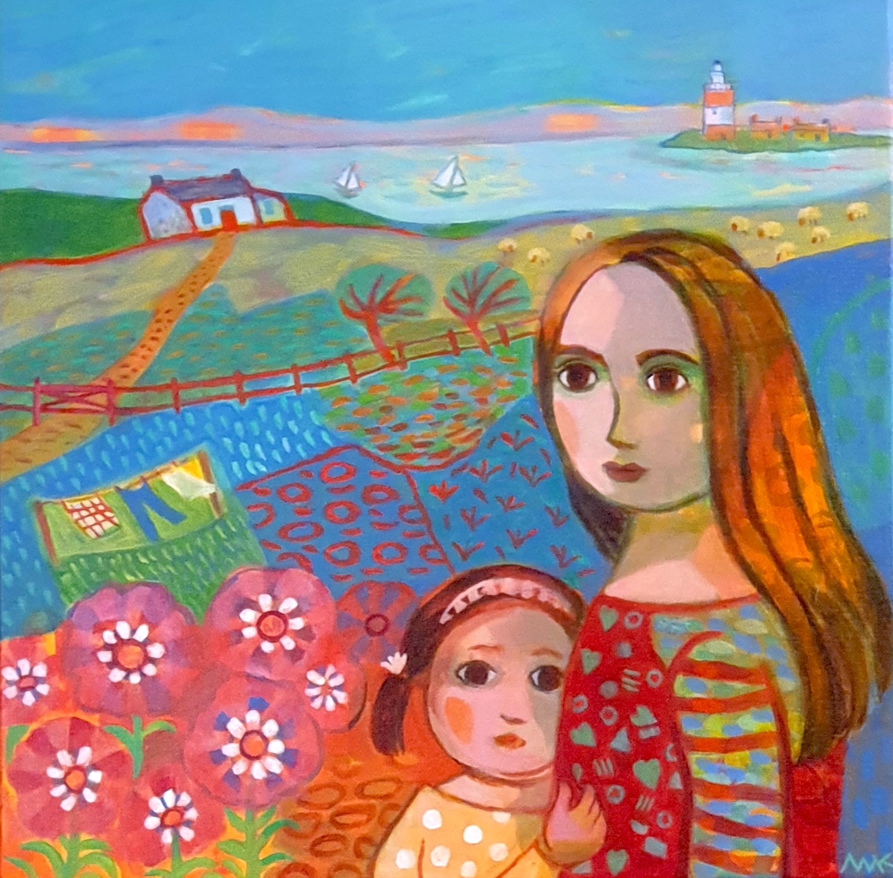 Marja van Kampen My Big Sister acrylic on canvas 40x40cm