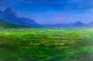 Philip McEvoy 'Here and There' acrylic on board 30 x 45 cm