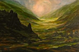 Philip McEvoy 'Solace' acrylic on board 30 x 45 cm