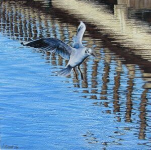Final Approach, Crescent Quay, 26x26cm Acrylic on Canvas