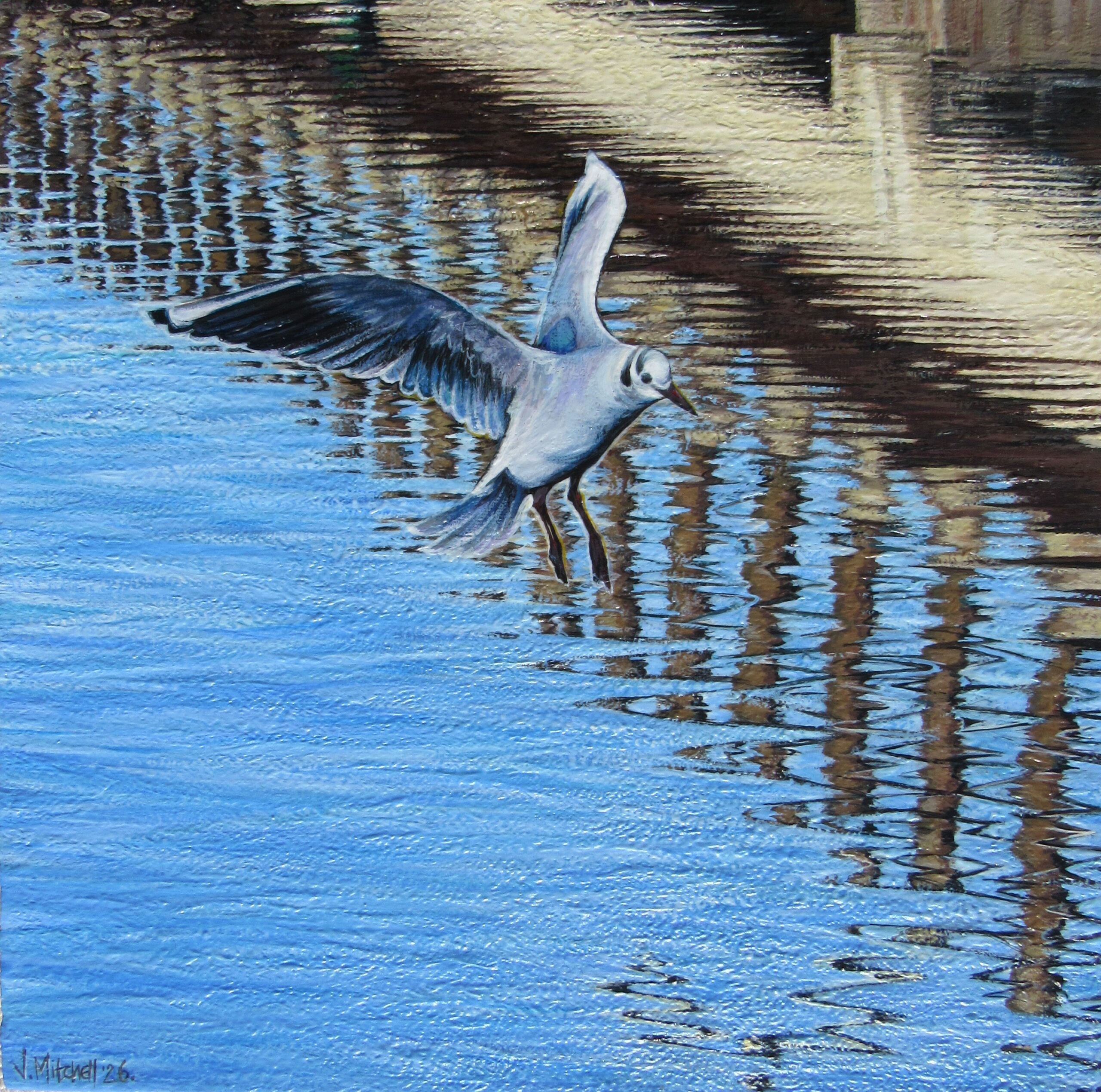 Final Approach, Crescent Quay, 26x26cm Acrylic on Canvas