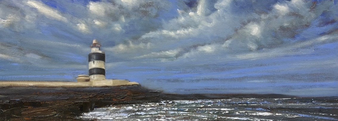 Lar Joyce Hook lighthouse Donnagh. Acrylic and oil on canvas