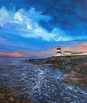 Lar Joyce Hook lighthouse. Acrylic and oil on canvas