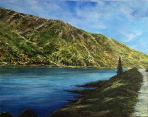 Philip McEvoy Glendalough 2' acrylic on canvas 35 x 46 cm