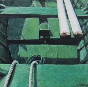 'Shades of Green' 13x13cm, Acrylic on Canvas