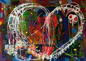Gina Fegan Loving Graffiti, 50x70cm, Acrylic on Canvas