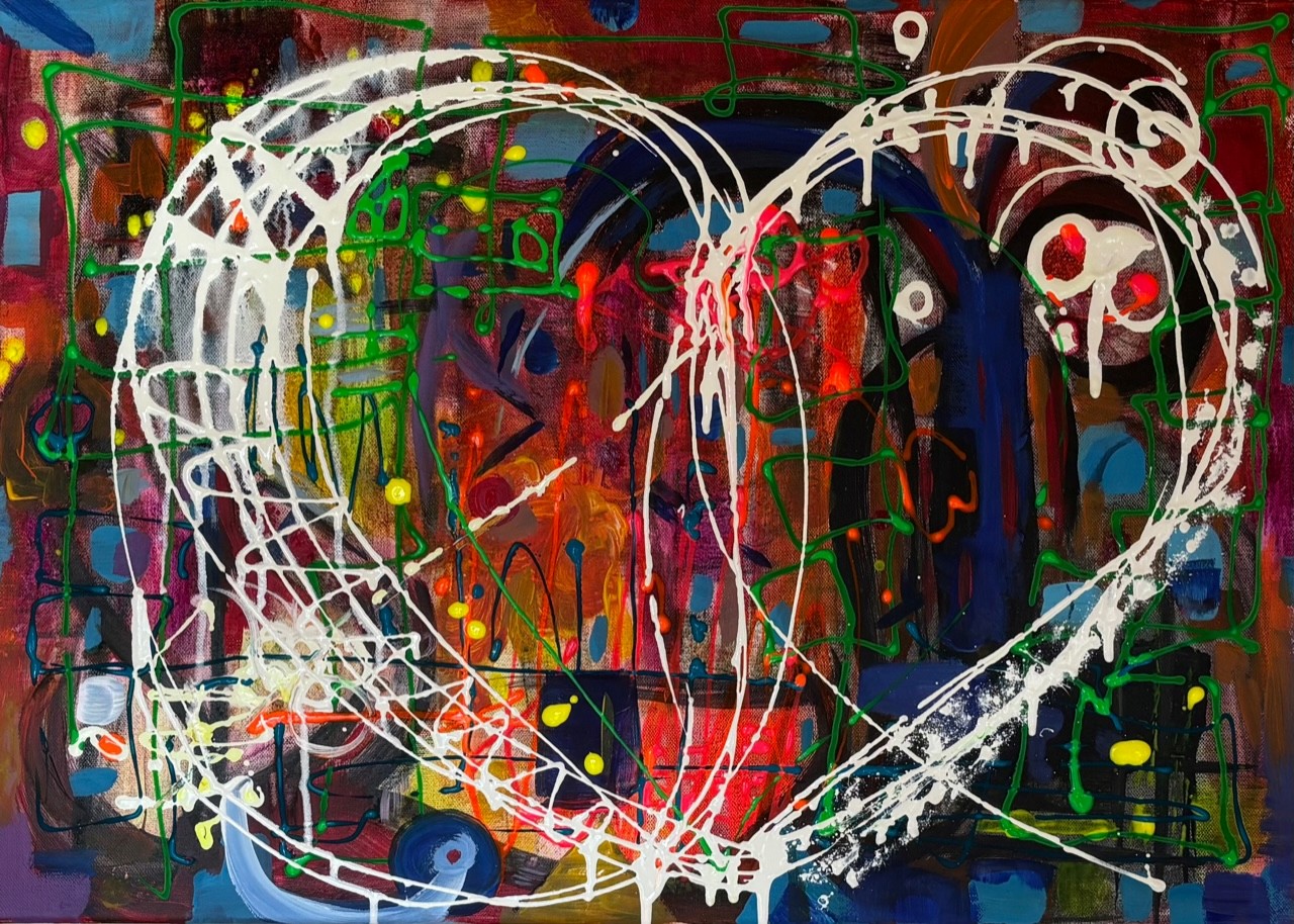 Gina Fegan Loving Graffiti, 50x70cm, Acrylic on Canvas