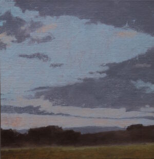 KEITH WILSON 'LOOKING BACK, 15', Oil on linen mounted on panel, 280mm x 270mm, 2025