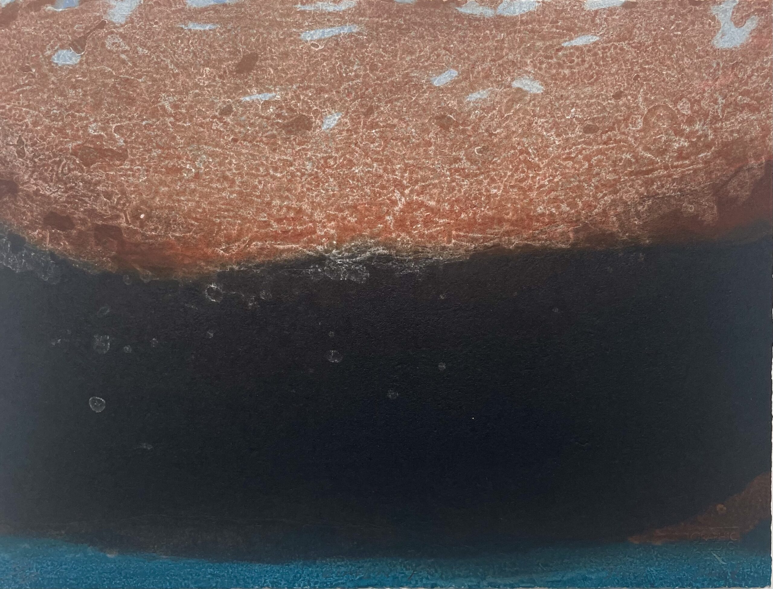 Gwen Limen red study Carborundum 32x45cms