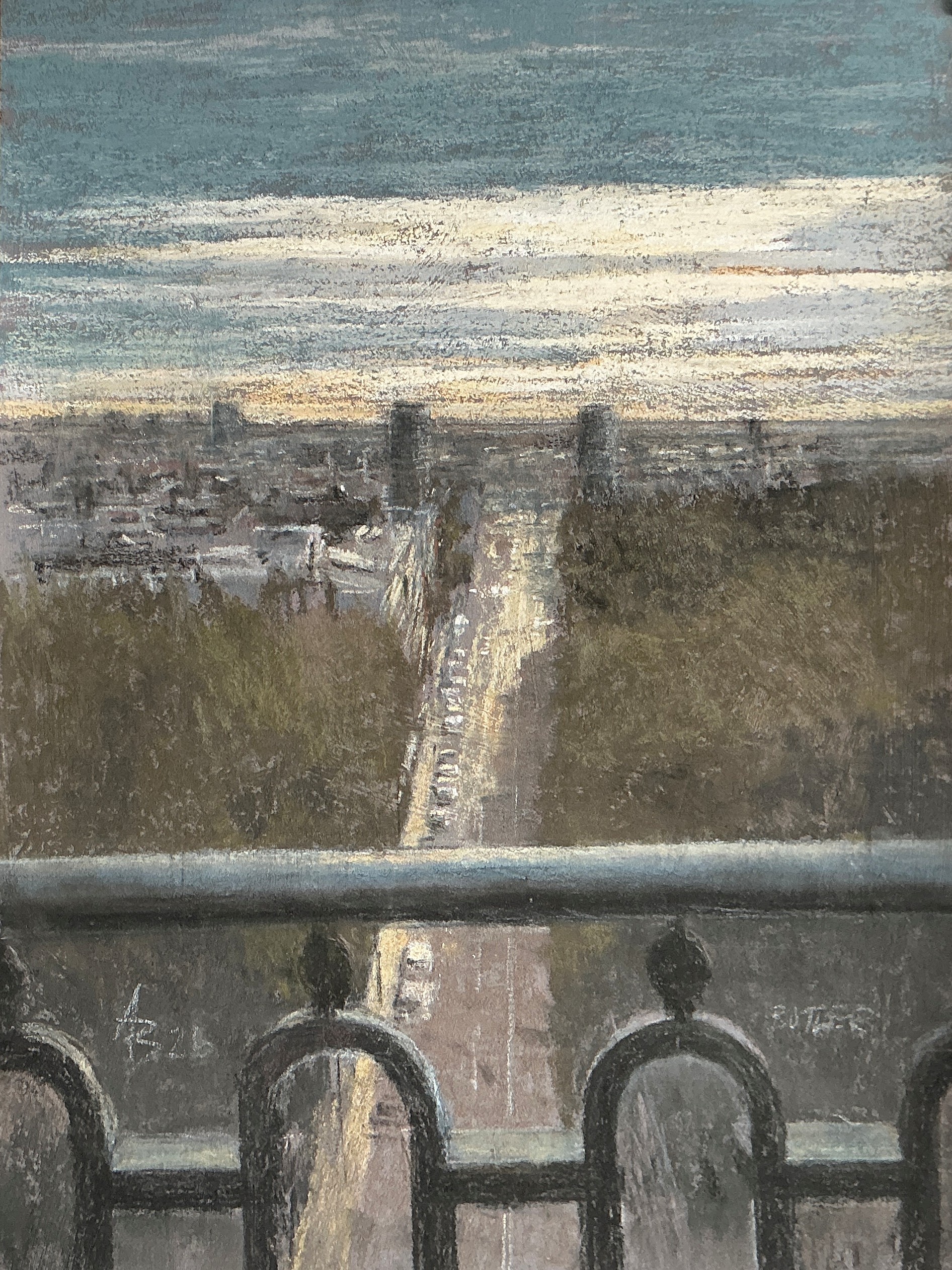 Aidan Butler Late Afternoon on Calle Segovia, Madrid Pastel