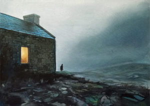 Gerry Davis Figure in landscape, 81 x 97 cm, oil on linen, 2023
