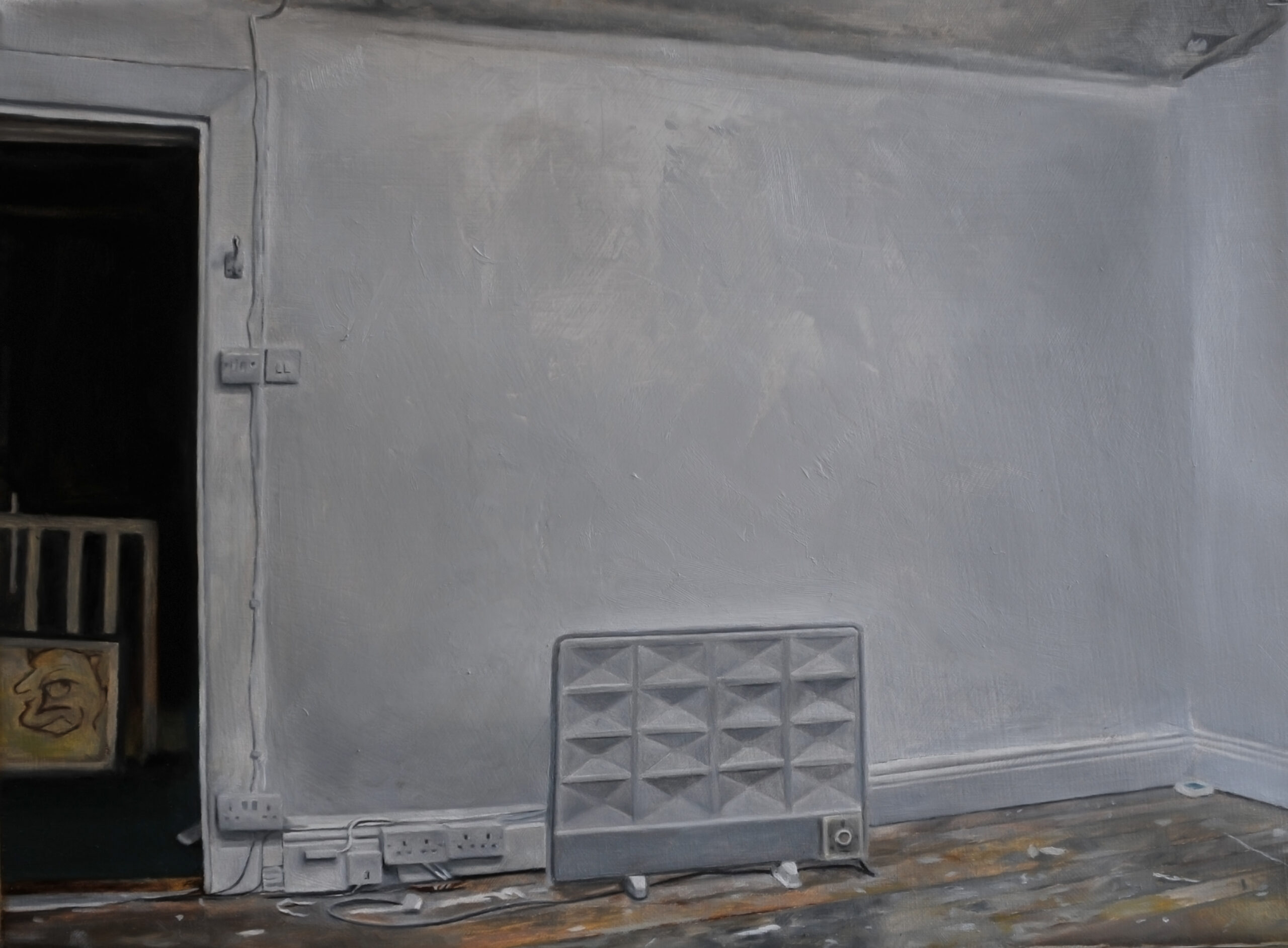 Gerry Davis Studio Space 4 (Heater), Oil on Linen, 26 x 36 cm, 2016