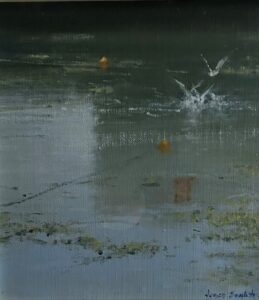 James English Gulls at Low Tie Oil 20 x 20cm