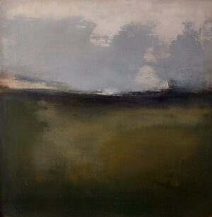 Ken Browne Landscape with Blue Clouds 80cm x 80cm