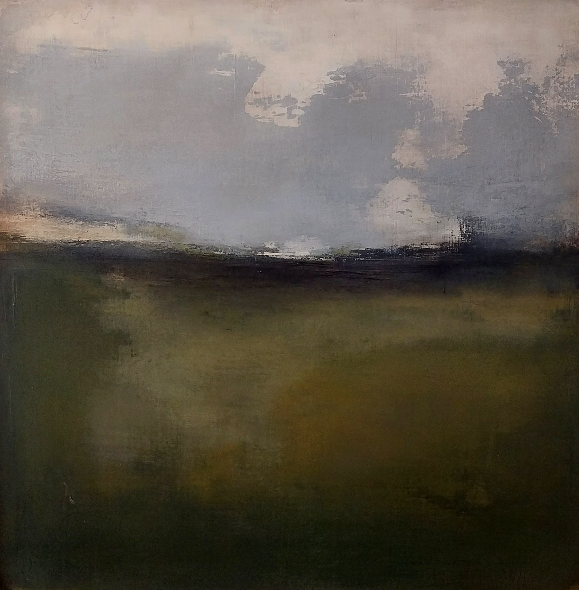 Ken Browne Landscape with Blue Clouds 80cm x 80cm
