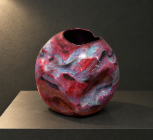 Marbled Cosmic Ceramic Vessel