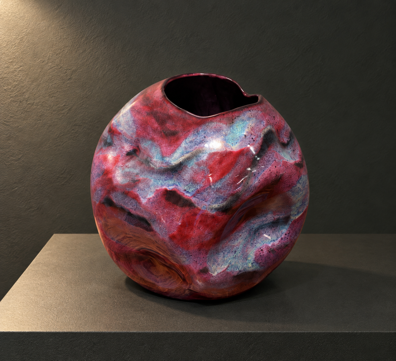 Marbled Cosmic Ceramic Vessel