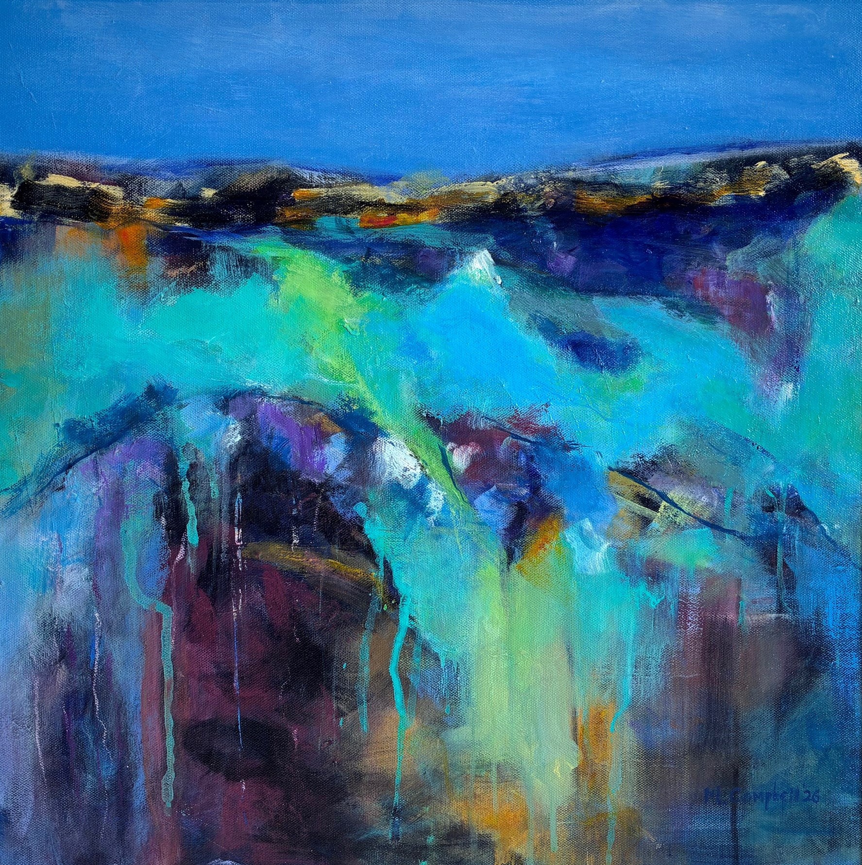 Marian Campbell Hidden Depths Acrylic 75 x 75cm