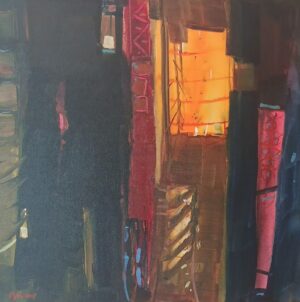 Paul Maloney Brief Encounter. Oil on panel 16×20in
