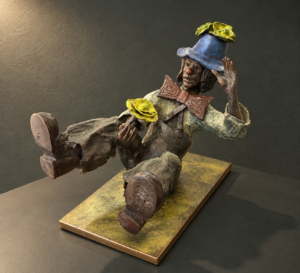 Reclining Bronze Harlequin Sculpture